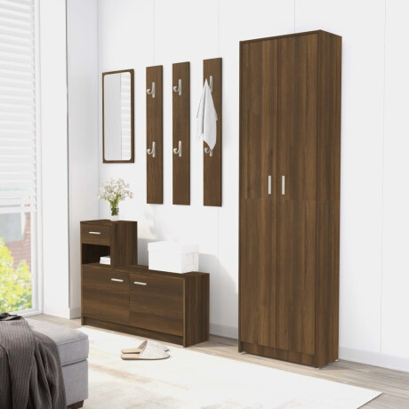 vidaXL Gangkast 55x25x189 cm bewerkt hout bruin eikenkleur afbeelding3 - 1