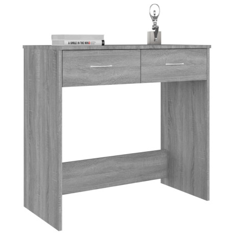 vidaXL Bureau 80x40x75 cm bewerkt hout grijs sonoma eikenkleurig afbeelding3 - 1