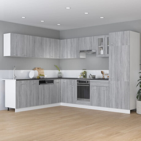 vidaXL Hanghoekkast Lyon 57x57x60 cm bewerkt hout grijs sonoma eikenkleurig afbeelding3 - 1