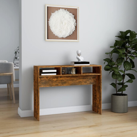 vidaXL Wandtafel 105x30x80 cm bewerkt hout gerookt eikenkleurig afbeelding3 - 1