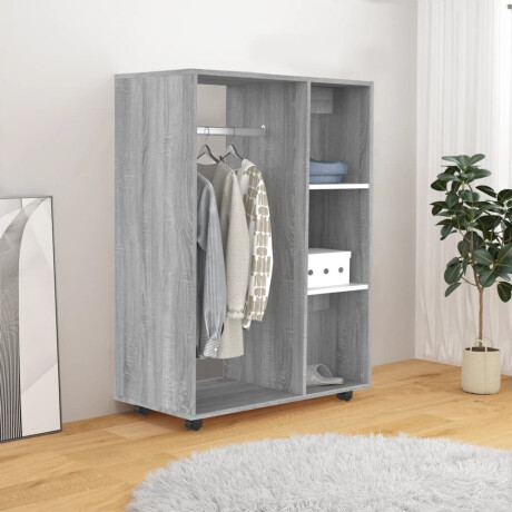 vidaXL Kledingkast 80x40x110 cm bewerkt hout grijs sonoma eikenkleurig afbeelding3 - 1