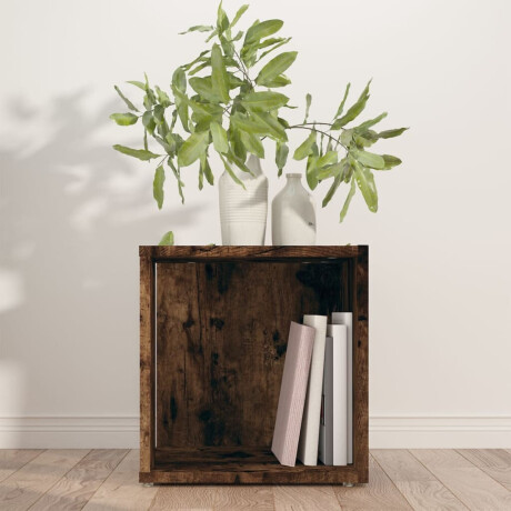 vidaXL Bijzettafel 33x33x34,5 cm bewerkt hout gerookt eikenkleurig afbeelding3 - 1