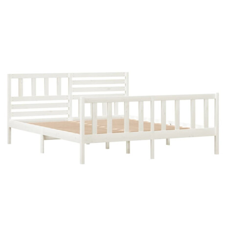 vidaXL Bedframe massief hout wit 140x190 cm afbeelding3 - 1