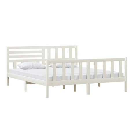 vidaXL Bedframe massief hout wit 180x200 cm afbeelding3 - 1