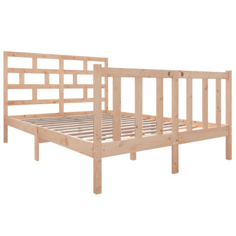 vidaXL Bedframe massief grenenhout 140x190 cm afbeelding3 - 1