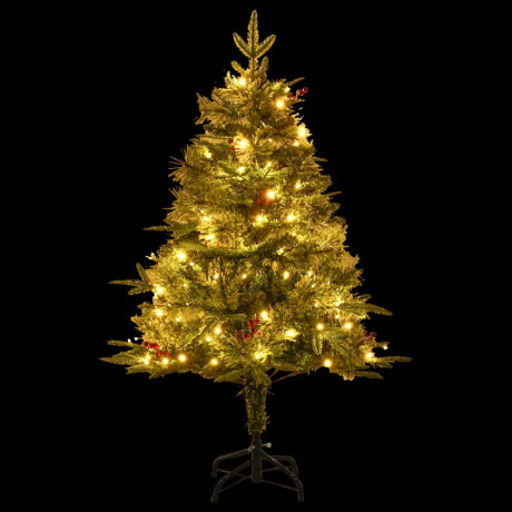 vidaXL Kerstboom met LED en dennenappels 120 cm PVC en PE groen afbeelding3 - 1