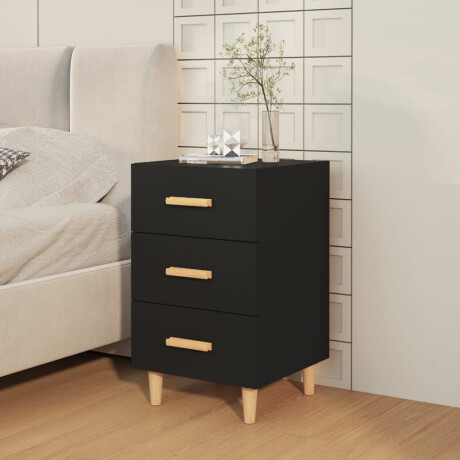 vidaXL Nachtkastje 40x40x66 cm bewerkt hout zwart afbeelding3 - 1