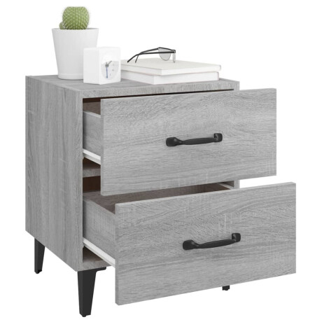 vidaXL Nachtkastje 40x35x47,5 cm grijs sonoma eikenkleurig afbeelding3 - 1
