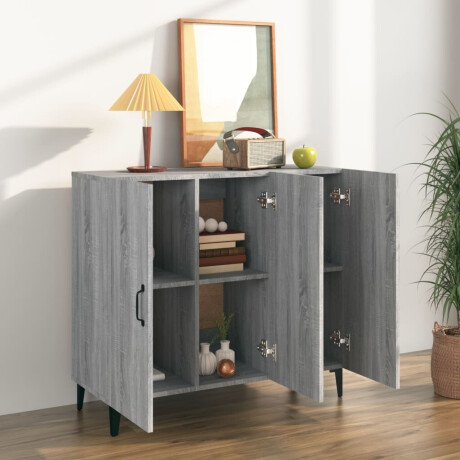vidaXL Dressoir 90x34x80 cm bewerkt hout grijs sonoma eikenkleurig afbeelding3 - 1