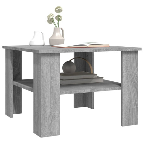 vidaXL Salontafel 60x60x42 cm bewerkt hout grijs sonoma eiken afbeelding3 - 1