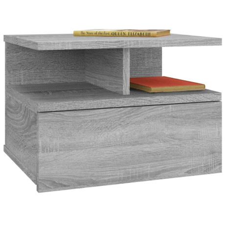 vidaXL Nachtkastjes 2 st zwevend 40x31x27 cm bewerkt hout grijs sonoma afbeelding3 - 1