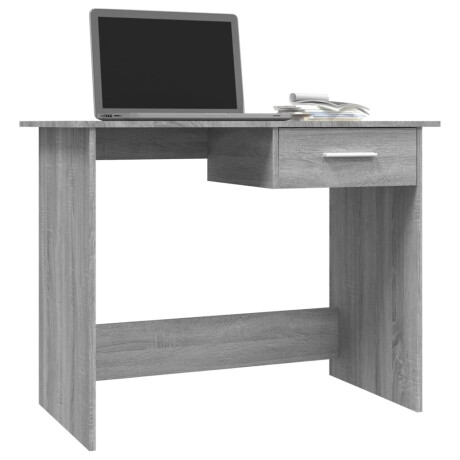 vidaXL Bureau 100x50x76 cm bewerkt hout grijs sonoma eikenkleurig afbeelding3 - 1