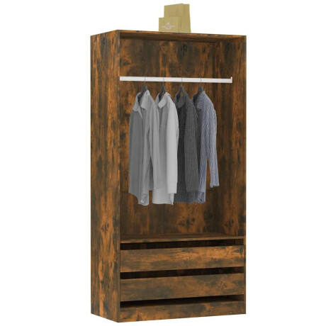 vidaXL Kledingkast 100x50x200 cm bewerkt hout gerookt eikenkleurig afbeelding3 - 1