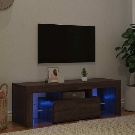 vidaXL Tv-meubel met LED-verlichting 120x35x40 cm bruin eikenkleur afbeelding3 - 1