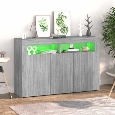 vidaXL Dressoir met LED-verlichting 115,5x30x75 cm grijs sonoma eiken afbeelding3 - 1