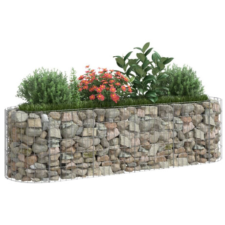 vidaXL Gabion plantenbak verhoogd 190x50x50 cm gegalvaniseerd ijzer afbeelding3 - 1