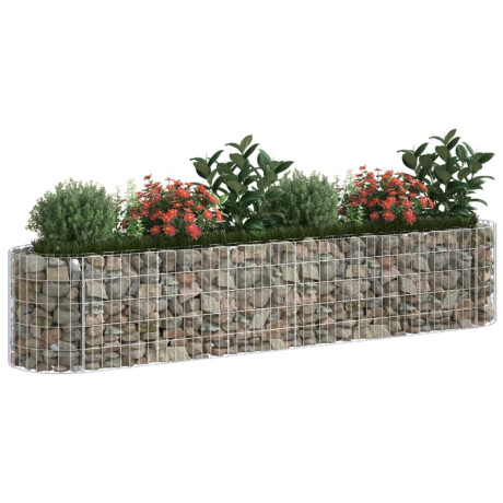 vidaXL Gabion plantenbak verhoogd 260x50x50 cm gegalvaniseerd ijzer afbeelding3 - 1