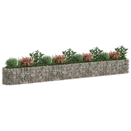vidaXL Gabion plantenbak verhoogd 470x50x50 cm gegalvaniseerd ijzer afbeelding3 - 1