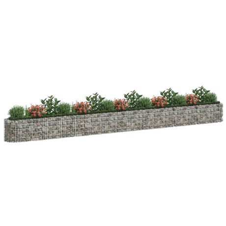 vidaXL Gabion plantenbak verhoogd 610x50x50 cm gegalvaniseerd ijzer afbeelding3 - 1