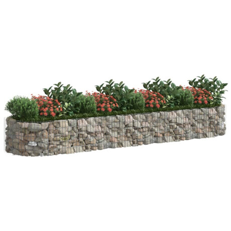 vidaXL Gabion plantenbak verhoogd 400x100x50 cm gegalvaniseerd ijzer afbeelding3 - 1