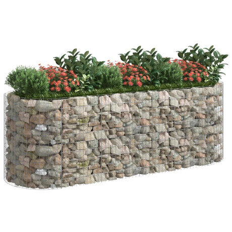 vidaXL Gabion plantenbak verhoogd 300x100x100 cm gegalvaniseerd ijzer afbeelding3 - 1