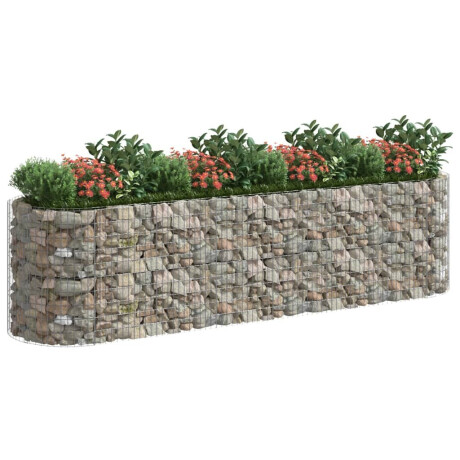 vidaXL Gabion plantenbak verhoogd 400x100x100 cm gegalvaniseerd ijzer afbeelding3 - 1