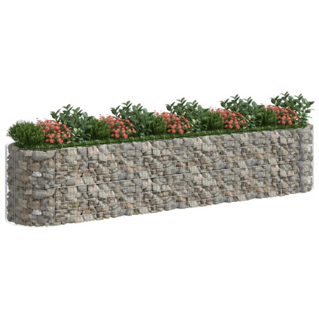 vidaXL Gabion plantenbak verhoogd 500x100x100 cm gegalvaniseerd ijzer afbeelding3 - 1