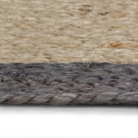vidaXL Vloerkleed handgemaakt met donkergrijze rand 210 cm jute afbeelding3 - 1