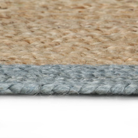 vidaXL Vloerkleed handgemaakt met olijfgroene rand 240 cm jute afbeelding3 - 1