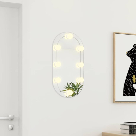 vidaXL Spiegel met LED-verlichting ovaal 60x30 cm glas afbeelding3 - 1