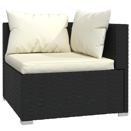 vidaXL 4-delige Loungeset met kussens poly rattan zwart afbeelding3 - 1