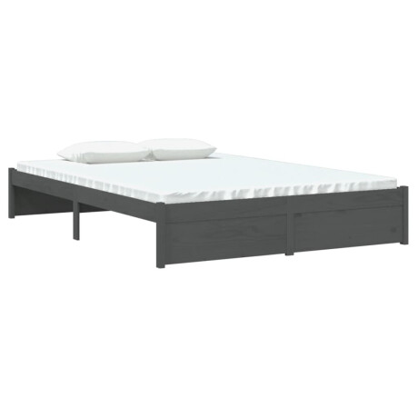 vidaXL Bedframe massief hout grijs 140x200 cm afbeelding3 - 1