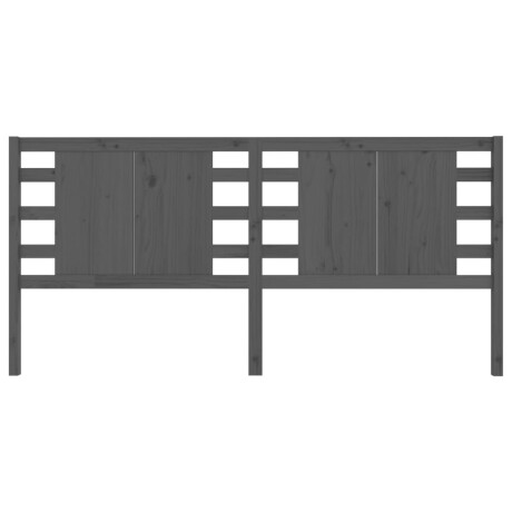 vidaXL Hoofdbord 126x4x100 cm massief grenenhout grijs afbeelding3 - 1