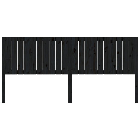 vidaXL Hoofdbord 205,5x4x100 cm massief grenenhout zwart afbeelding3 - 1