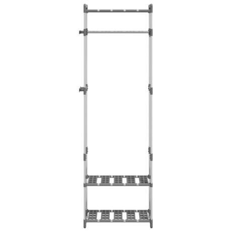 vidaXL Kledingrek 3-laags 59x29x192 cm aluminium zilverkleurig afbeelding3 - 1