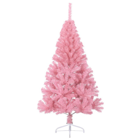 vidaXL Kunstkerstboom met standaard half 120 cm PVC roze afbeelding3 - 1