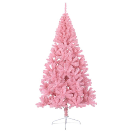 vidaXL Kunstkerstboom met standaard half 180 cm PVC roze afbeelding3 - 1