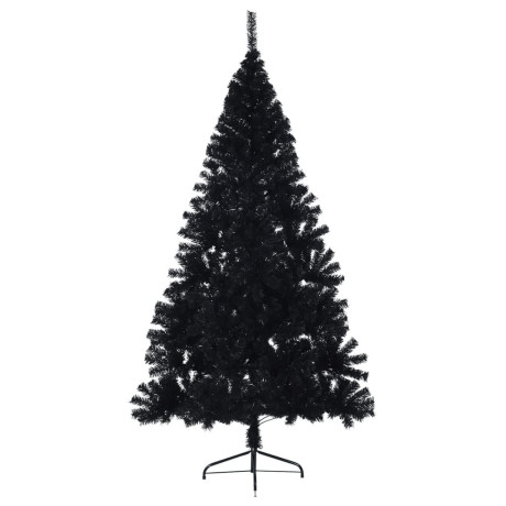 vidaXL Kunstkerstboom met standaard half 240 cm PVC zwart afbeelding3 - 1