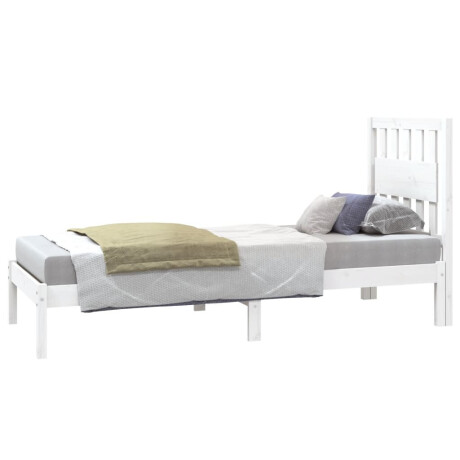vidaXL Bedframe massief grenenhout wit 75x190 cm afbeelding3 - 1