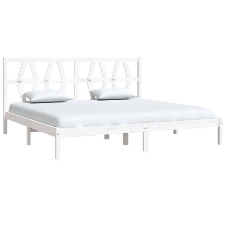 vidaXL Bedframe zonder matras wit massief hout 200x200 cm afbeelding3 - 1