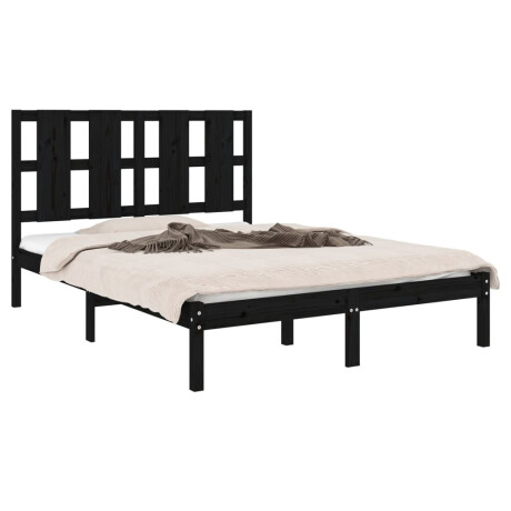 vidaXL Bedframe massief grenenhout zwart 140x190 cm afbeelding3 - 1