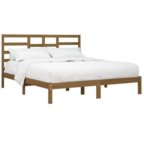 vidaXL Bedframe massief hout honingbruin 200x200 cm afbeelding3 - 1