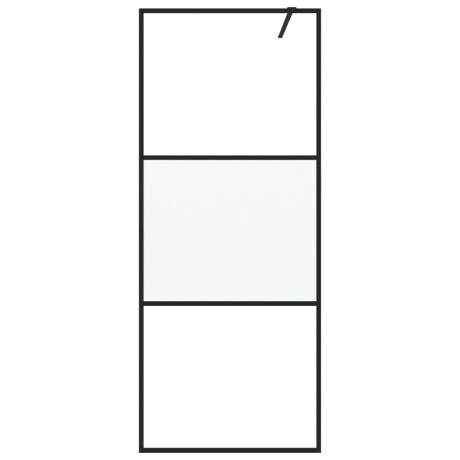 vidaXL Inloopdouchewand 80x195 cm halfmat ESG-glas zwart afbeelding3 - 1