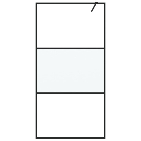 vidaXL Inloopdouchewand 100x195 cm halfmat ESG-glas zwart afbeelding3 - 1
