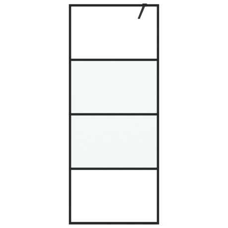 vidaXL Inloopdouchewand 80x195 cm halfmat ESG-glas zwart afbeelding3 - 1