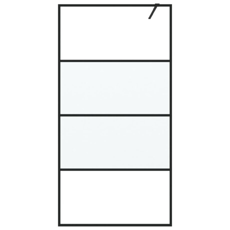 vidaXL Inloopdouchewand 100x195 cm halfmat ESG-glas zwart afbeelding3 - 1
