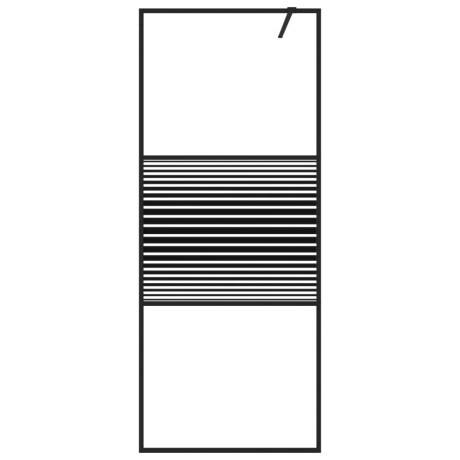 vidaXL Inloopdouchewand 80x195 cm transparant ESG-glas zwart afbeelding3 - 1