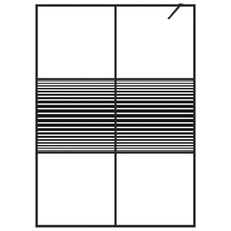 vidaXL Inloopdouchewand 140x195 cm transparant ESG-glas zwart afbeelding3 - 1