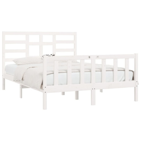 vidaXL Bedframe zonder matras massief grenenhout wit 160x200 cm afbeelding3 - 1
