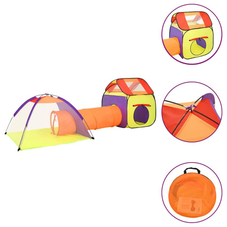 vidaXL Kinderspeeltent met 250 ballen 338x123x111 cm meerkleurig afbeelding3 - 1